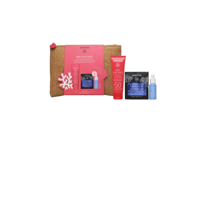 Apivita Bee Sun Safe Hydra Fresh Face Gel Cream Spf50 50Ml Coffret 4 Produits