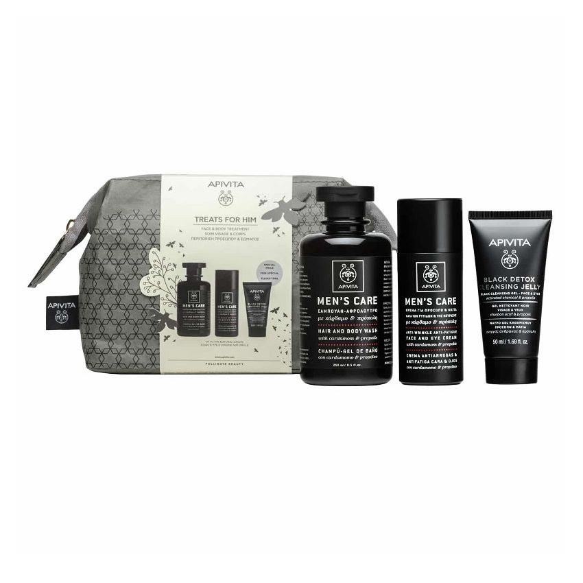 Apivita Men'S Face And Body Care Set 3 Pièces