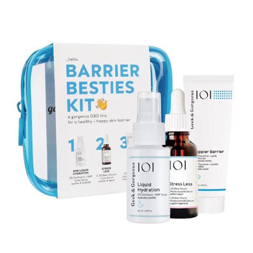 Geek And Gorgeous Geek And Gorgeous Geek And Gorgeous Geek And Gorgeous Geek Gorgeous Kit 101 Liquid Hydration 50Ml Stress Less Cream 30Ml Happier Barrier Cream 50Ml