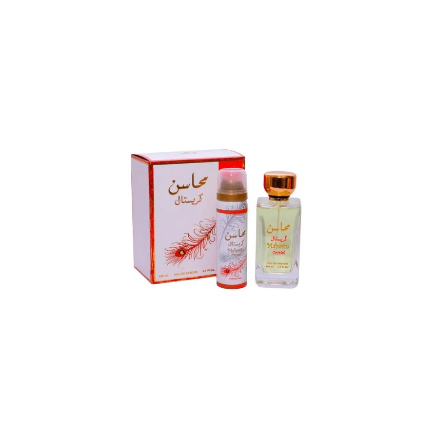 Lattafa Mahasin Crystal Edp Spray 100Ml Desodorante Spray 50Ml Sets
