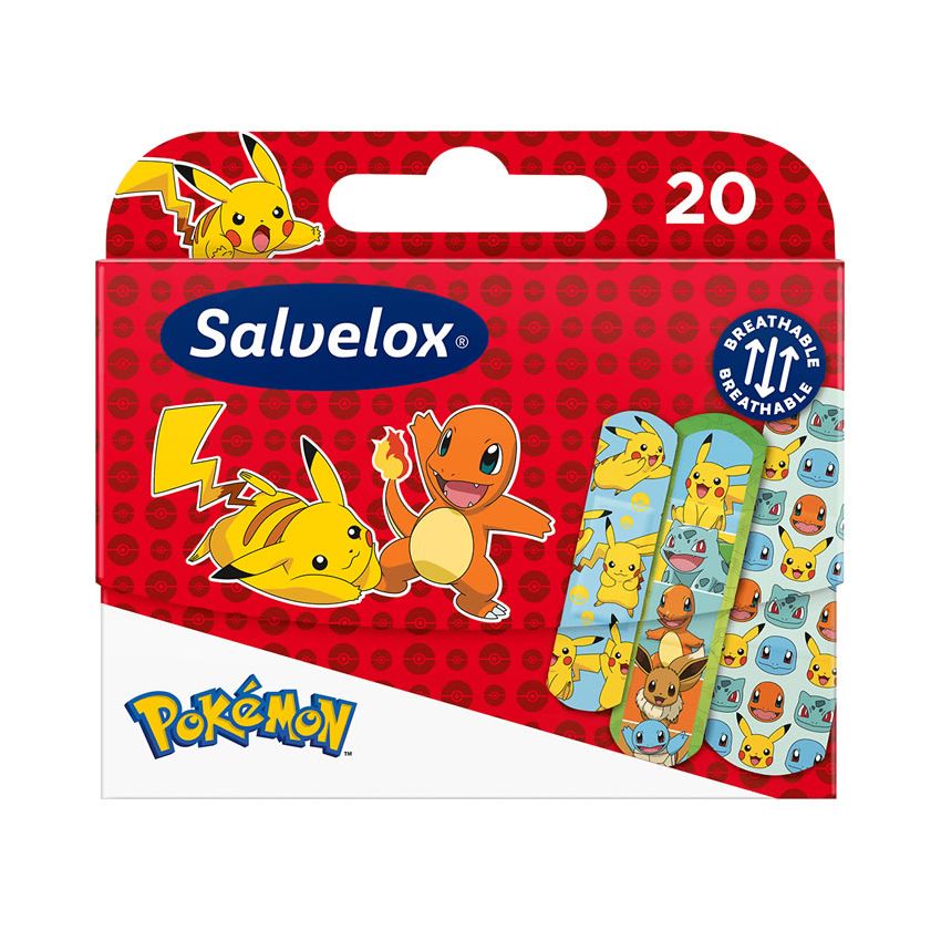 Salvelox Pokémon Pansements Souples 20 Unités