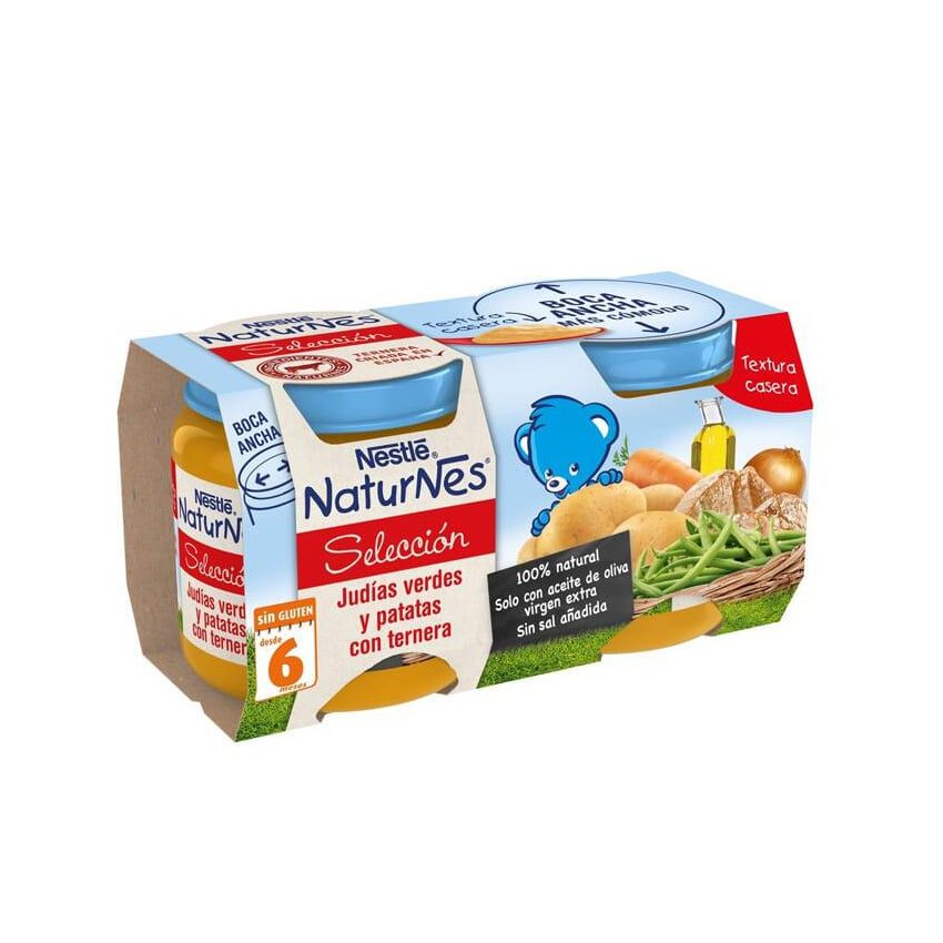 Nestle Naturnes Selección Potito Judías Verdes Y Patatas Con Ternera 2 Ud 200G