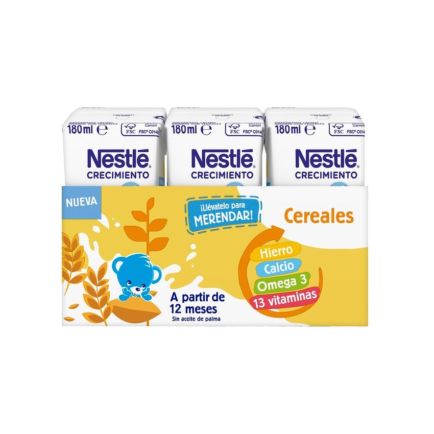Nestlé Lait De Croissance 1+ Céréales 3X180Ml