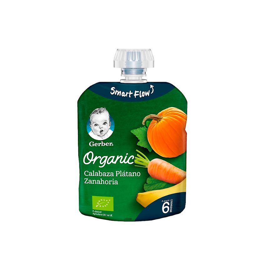 Gerber Organic Citrouille Banane Carotte 90G