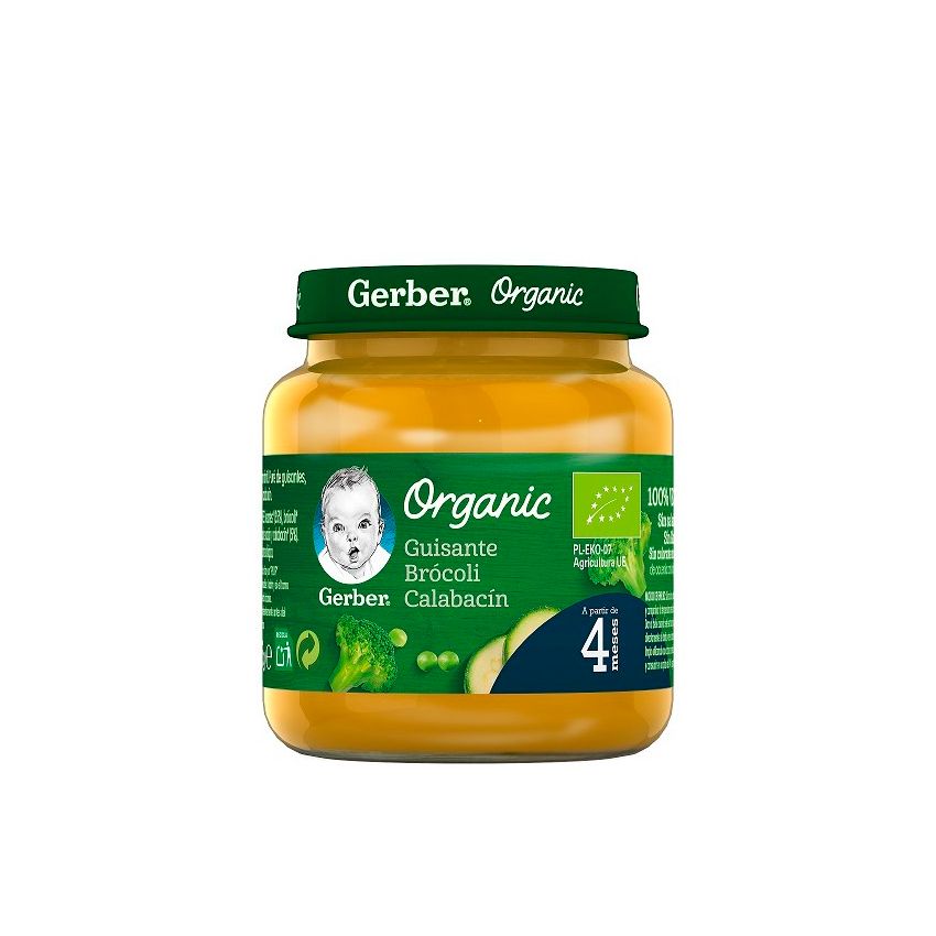 Gerber Organic Pois, Brocoli Et Courgette 125G