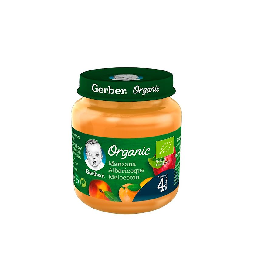Gerber Organic Pomme Abricot Pêche 125G