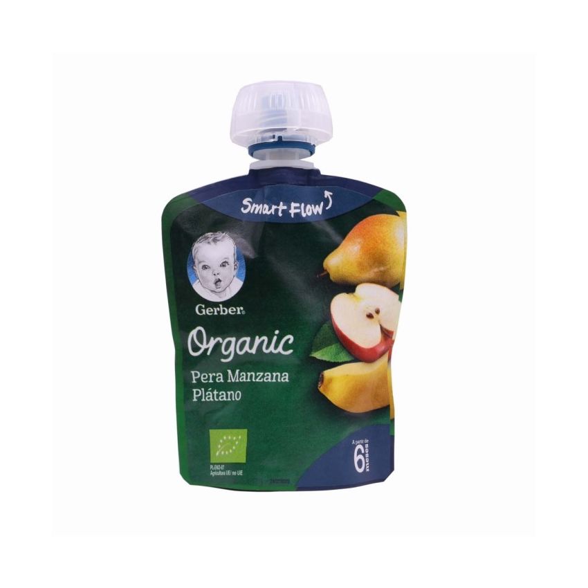 Gerber Organic Poire Pomme Banane 4X