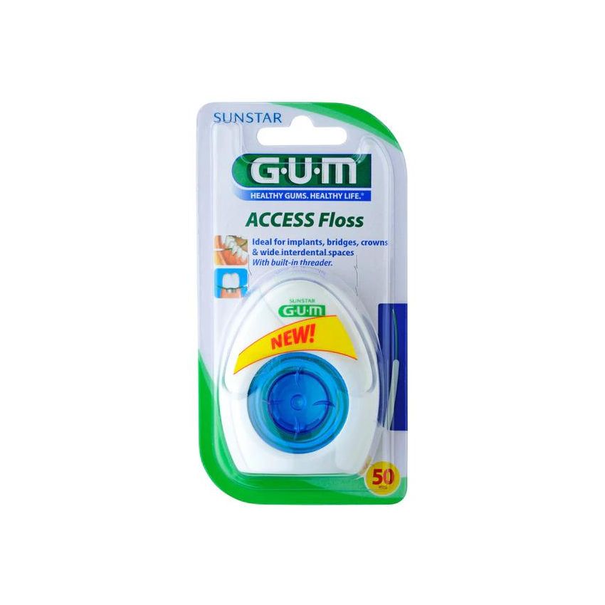 Gum™ Implant Floss Floss Implants Dentaires Sans Cire 50 Fils X 30Cm