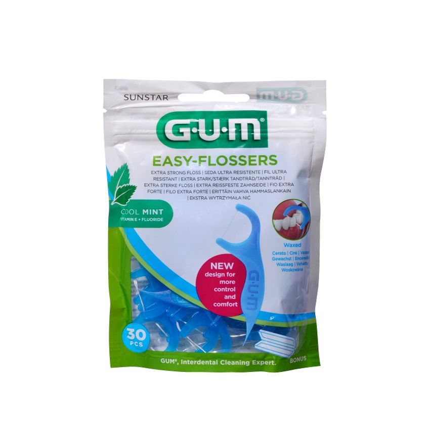 Gum Sunstar Easy Flossers Menthe Fraîche Vit-E Fluor 30 Unités