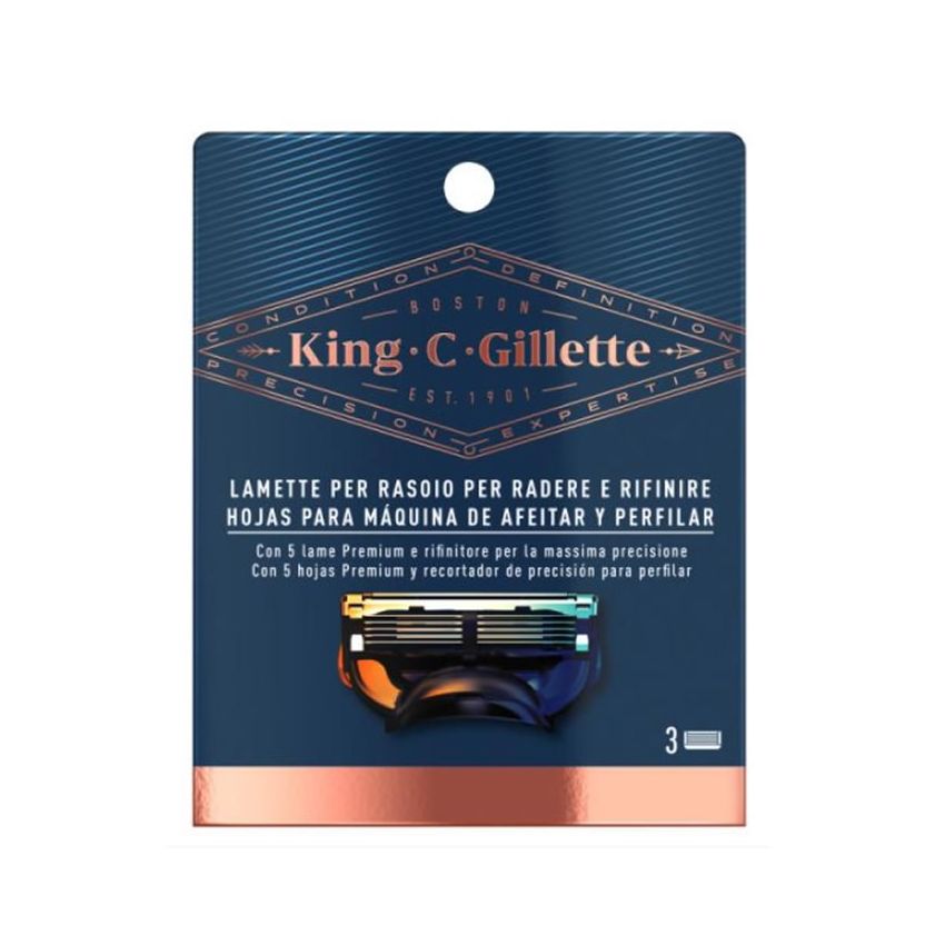 Gillette King Shaver And Profiling Blades 3 Units