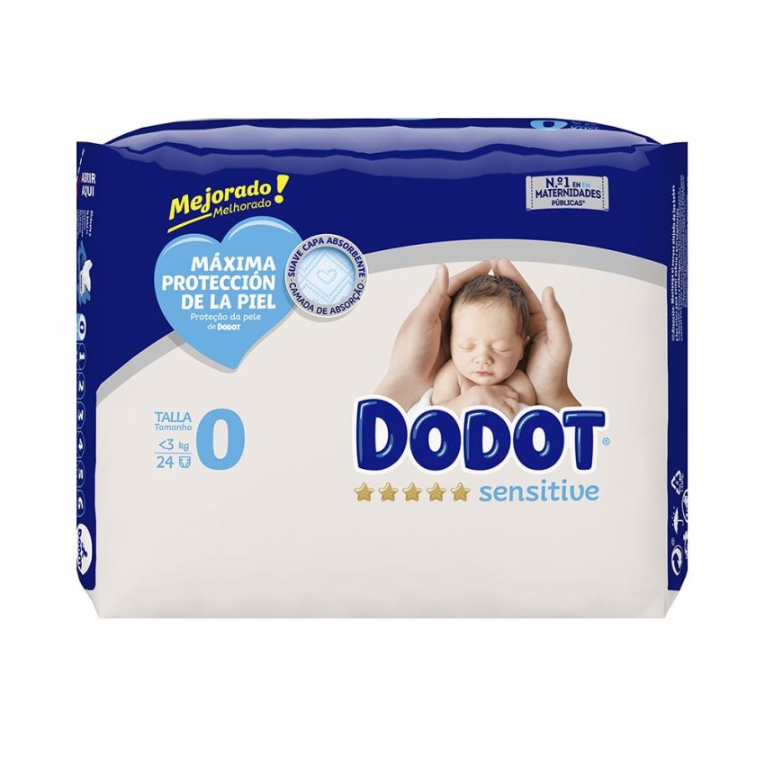 Dodot Sensitive Rn Taille 0 Couches Moins De 3 Kg - 24 U