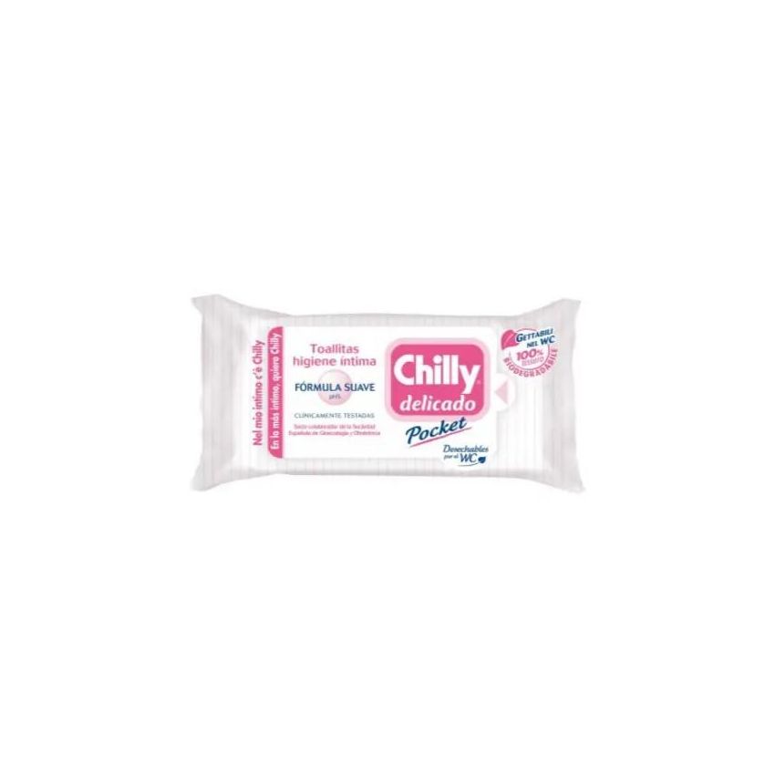 Chilly Delicado Pocket Lingettes Intimes Formule Douce 12 Unités