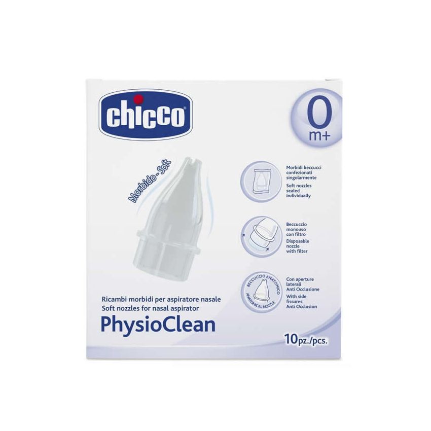 Chicco Physioclean Recharges Aspirateur Nasal Soft And Easy 0M+ 10 Units