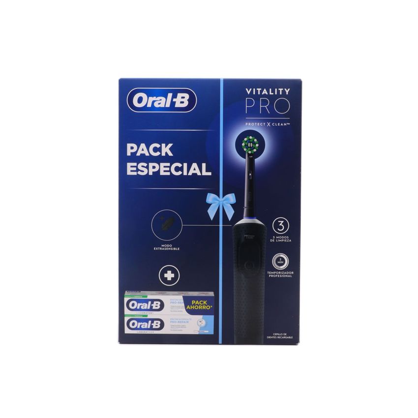 Oral-B Vitality Pro Ensemble De Brosses Electriques Noires 3 Pièces