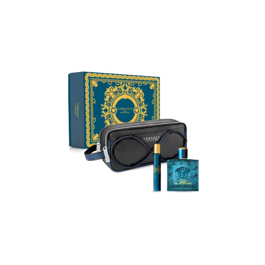 Versace Eros Pour Homme Eau De Toilette Vaporisateur 100Ml Coffret 3 Produits