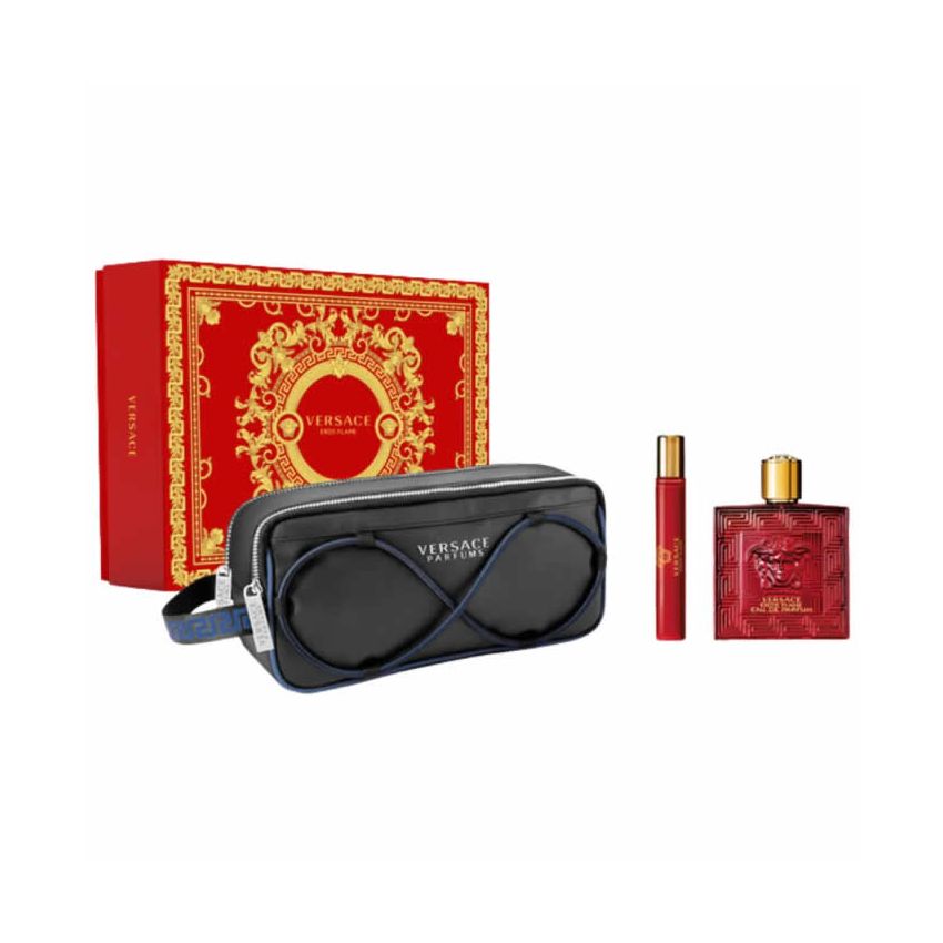 Versace Eros Flame Eau De Parfum Vaporisateur 100Ml Coffret 3 Produits