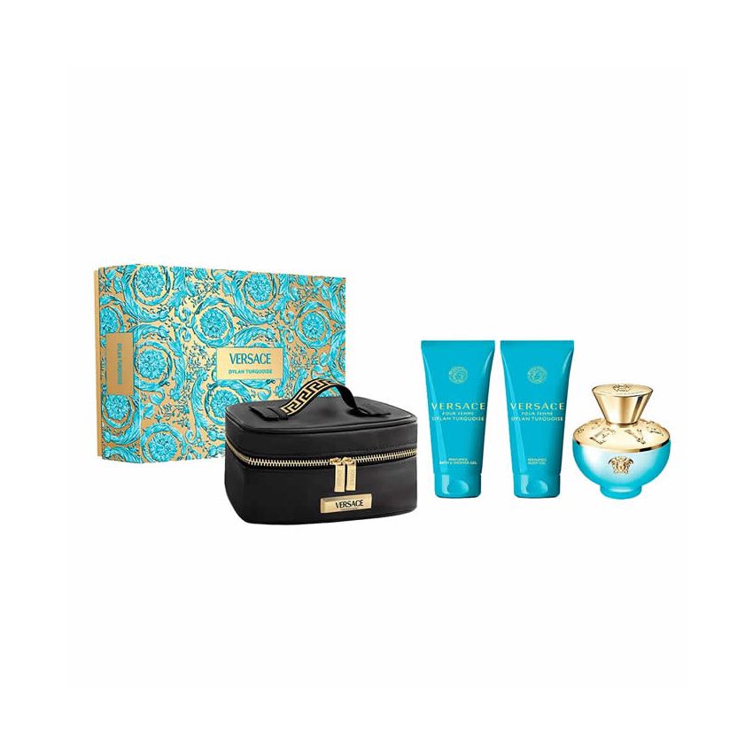 Versace Dylan Torquoise Eau De Toilette Spray 100Ml Coffret 4 Produits