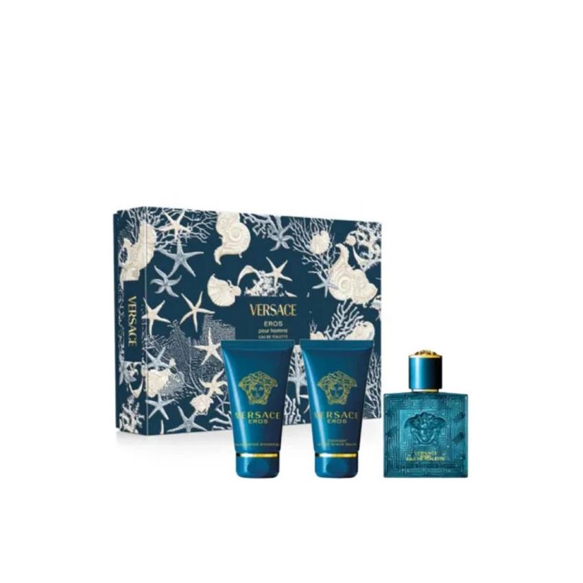 Versace Eros Eau De Toilette Spray 50Ml Set 3 Pieces