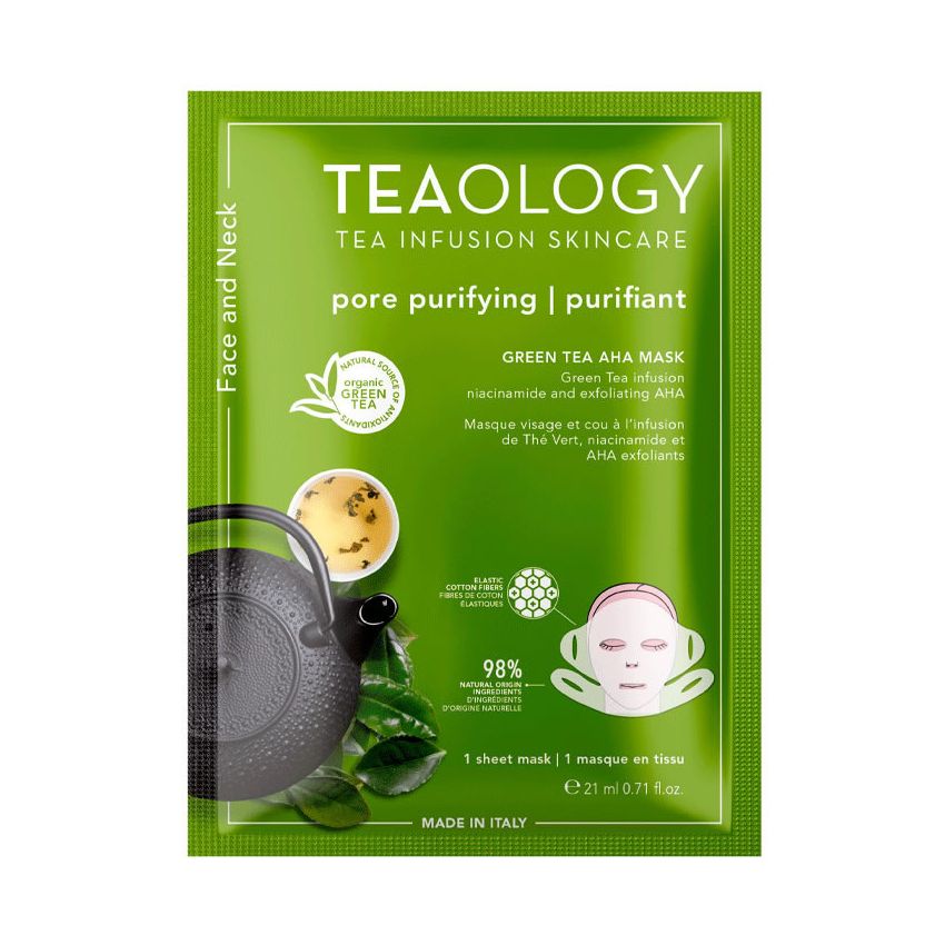 Teaology Masque Exfoliant Cou Et Visage Au Thé Vert, Niacinamide Et Aha 21Ml