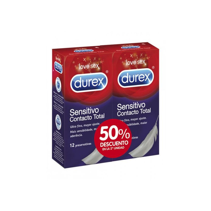 Durex Sensitive Total Contact  2X12 Unités