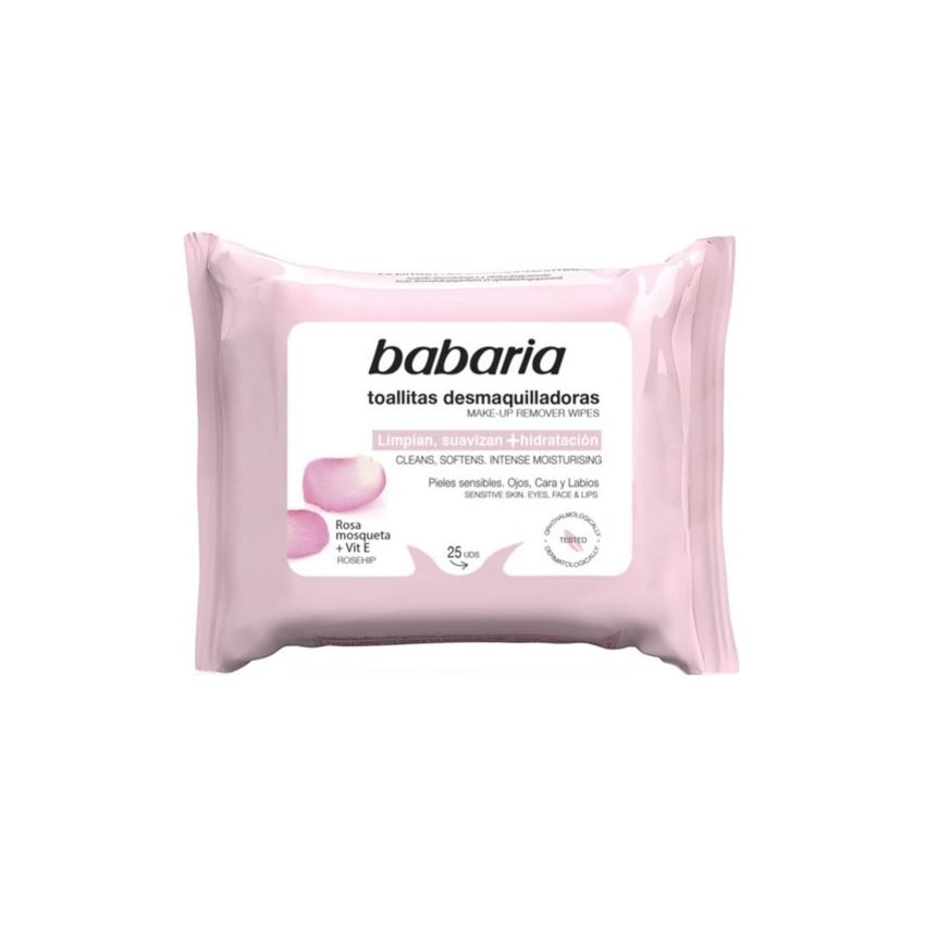 Babaria Rosa Mosqueta Lingettes Démaquillantes 25 Unités