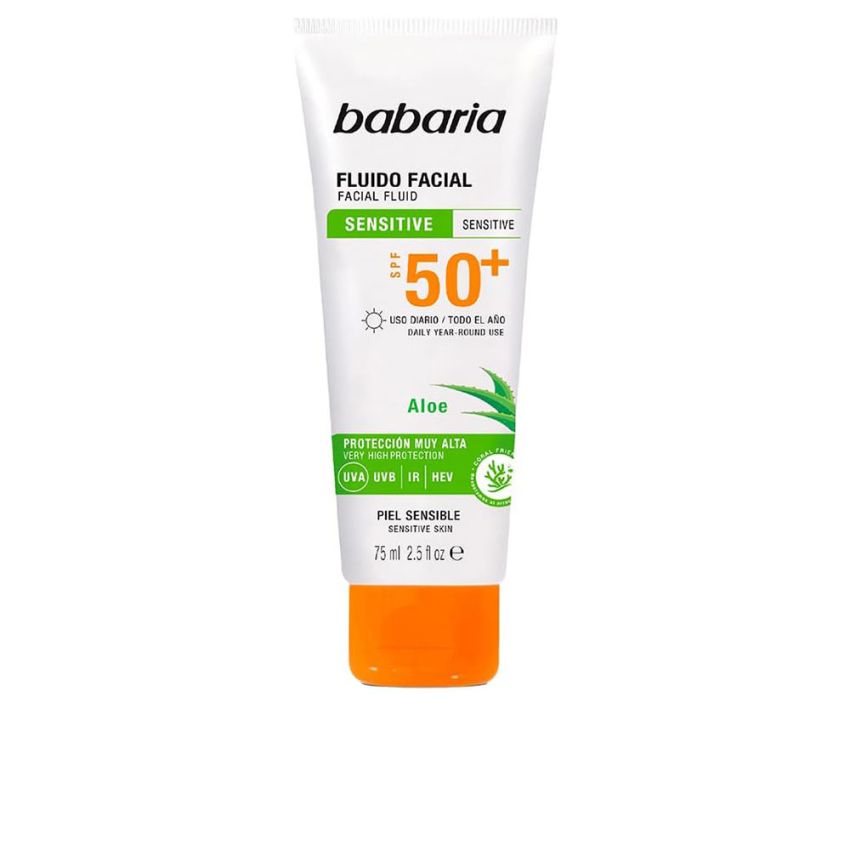 Fluide Visage À L'Aloe Vera Pour Peaux Sensibles Spf 50+ - 75 Ml