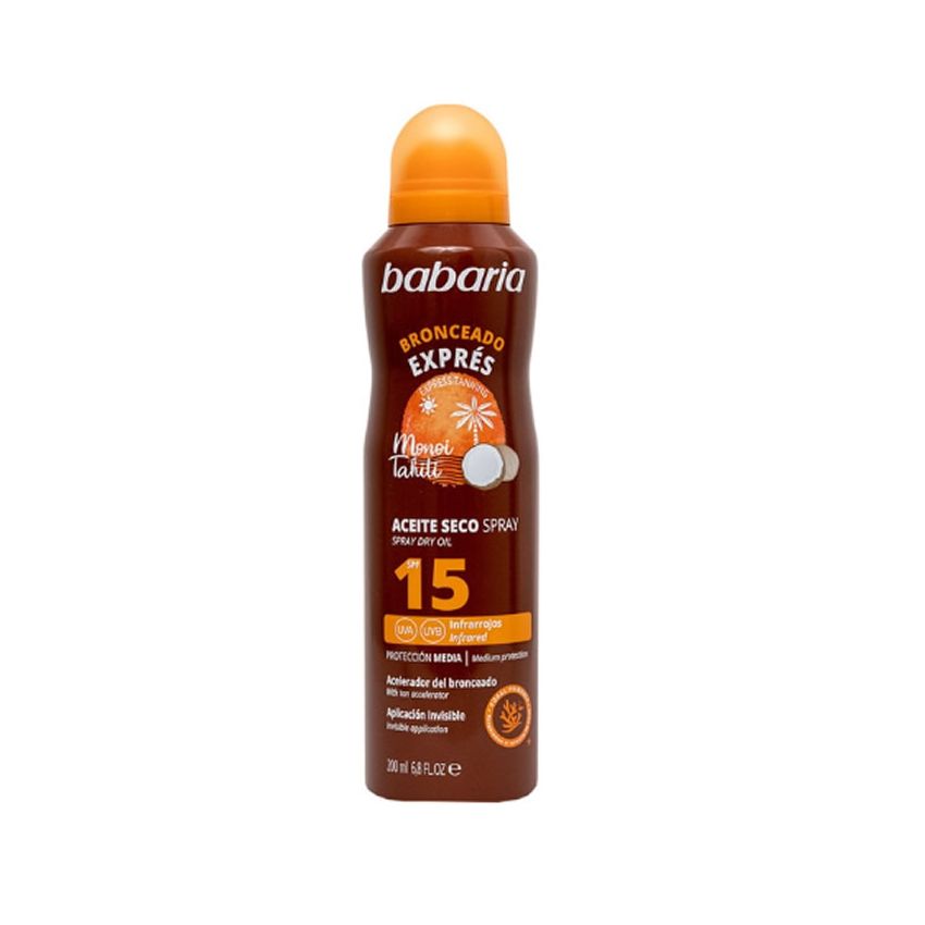 Babaria Monoi Tahiti Dry Oil Spf15 Vaporisateur 200Ml