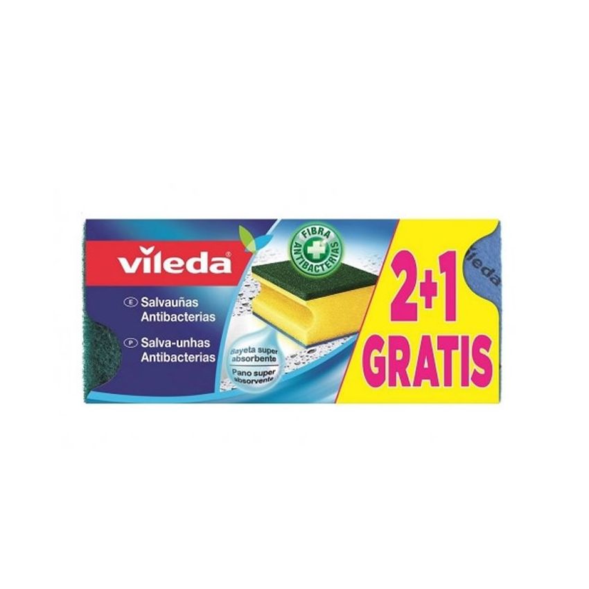 Vileda Antibacterial Scourer 3 Units
