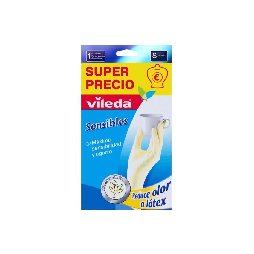 Vileda Sensible Latex Gloves Size S