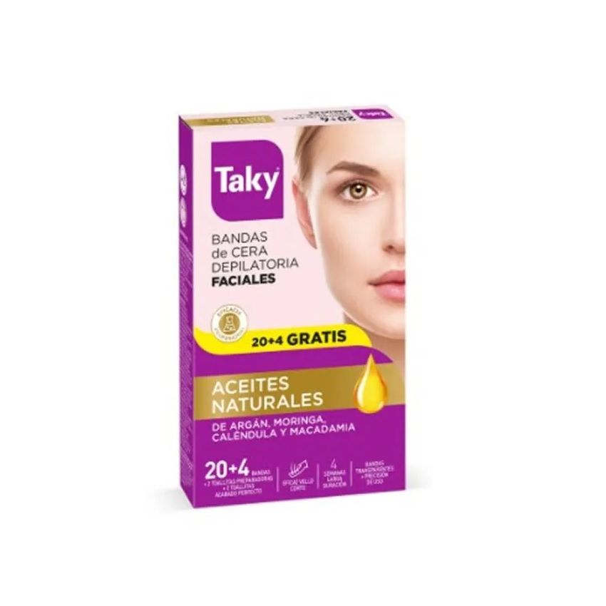 Taky Wax Bands Facial Depilatory 24 Unités