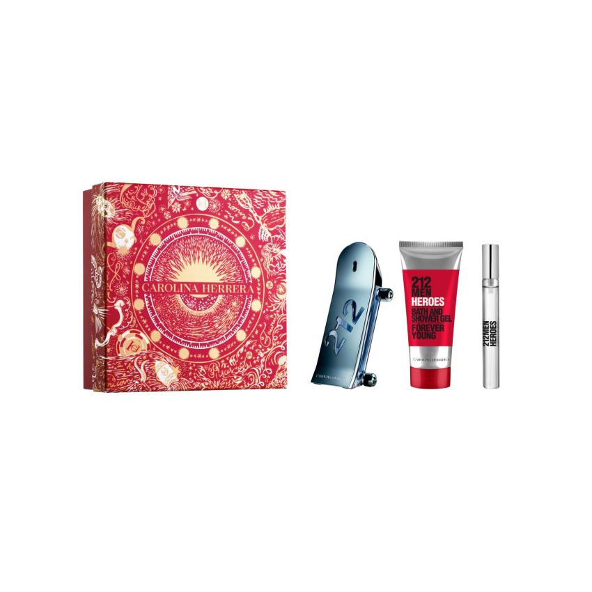 Carolina Herrera 212 Heroes Eau De Toilette Vaporisateur 90Ml Coffret 3 Produits