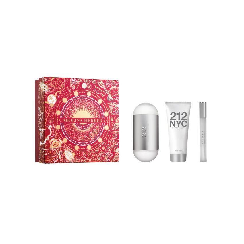 Carolina Herrera 212 Nyc Eau De Toilette Vaporisateur 100Ml Coffret 3 Produits Christmas 2023