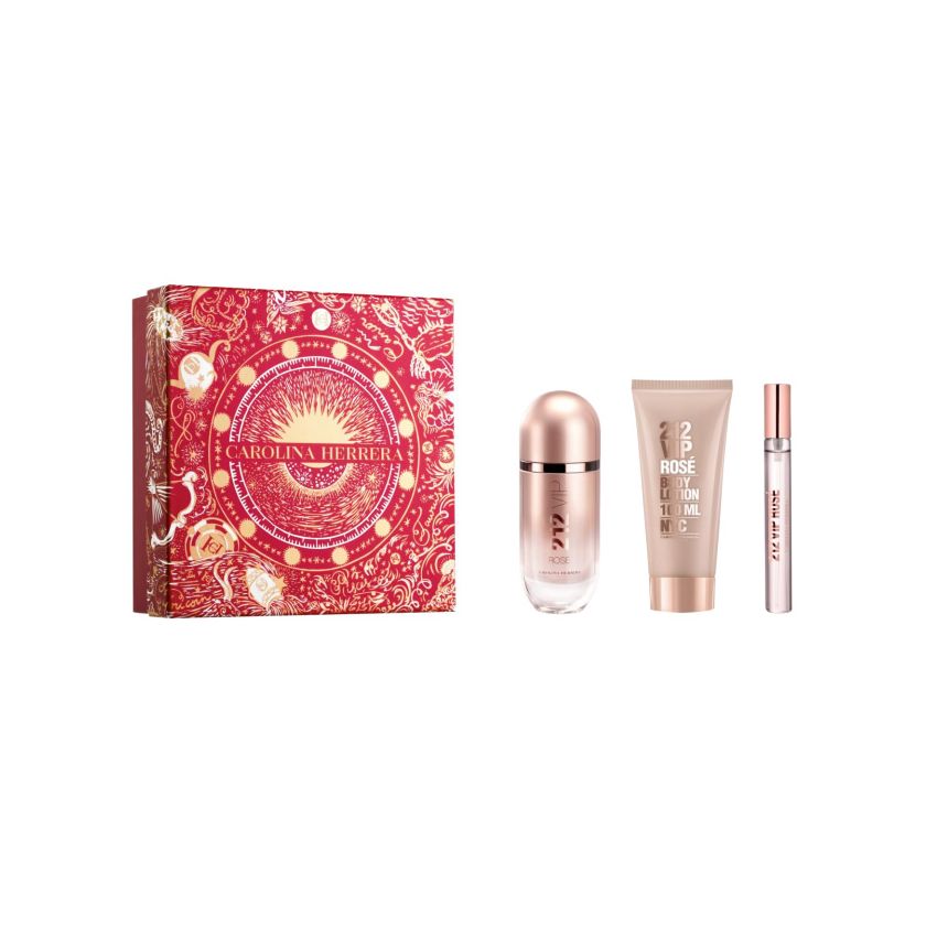 Carolina Herrera 212 Vip Rose Eau De Parfum Vaporisateur 80Ml Coffret 3 Produits Christmas 2023