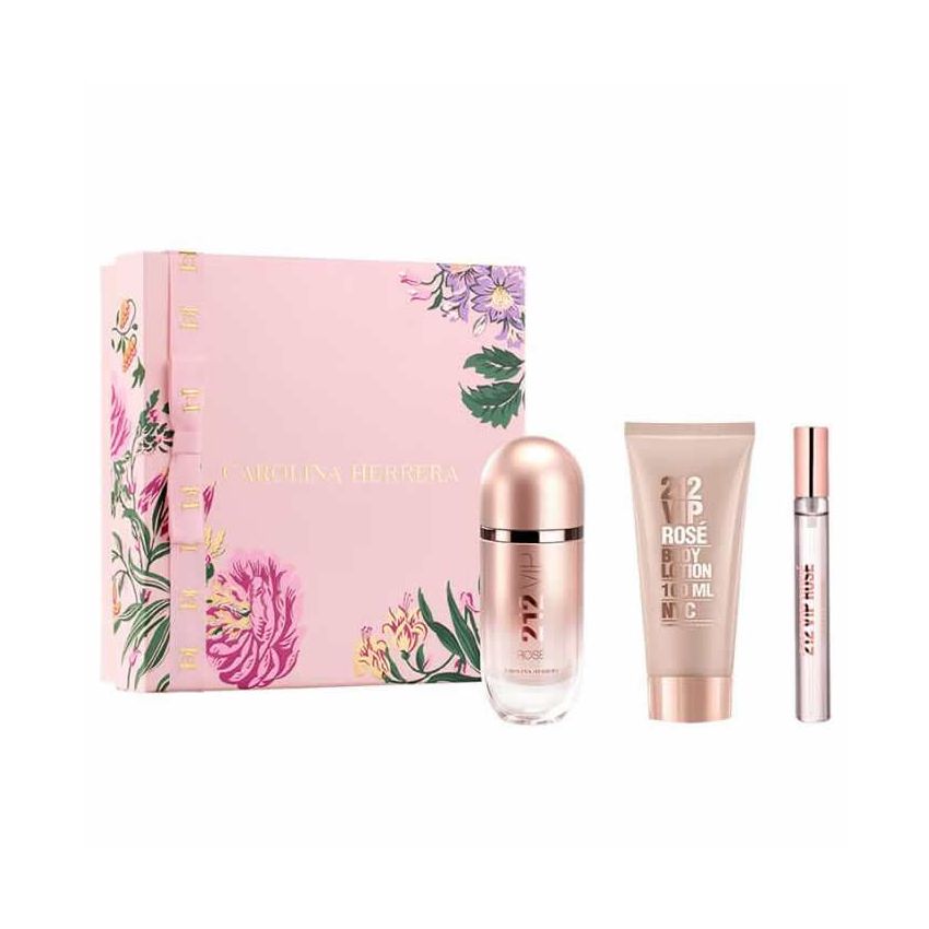 Carolina Herrera 212 Vip Rose Eau De Parfum Vaporisateur 80Ml Coffret 3 Produits