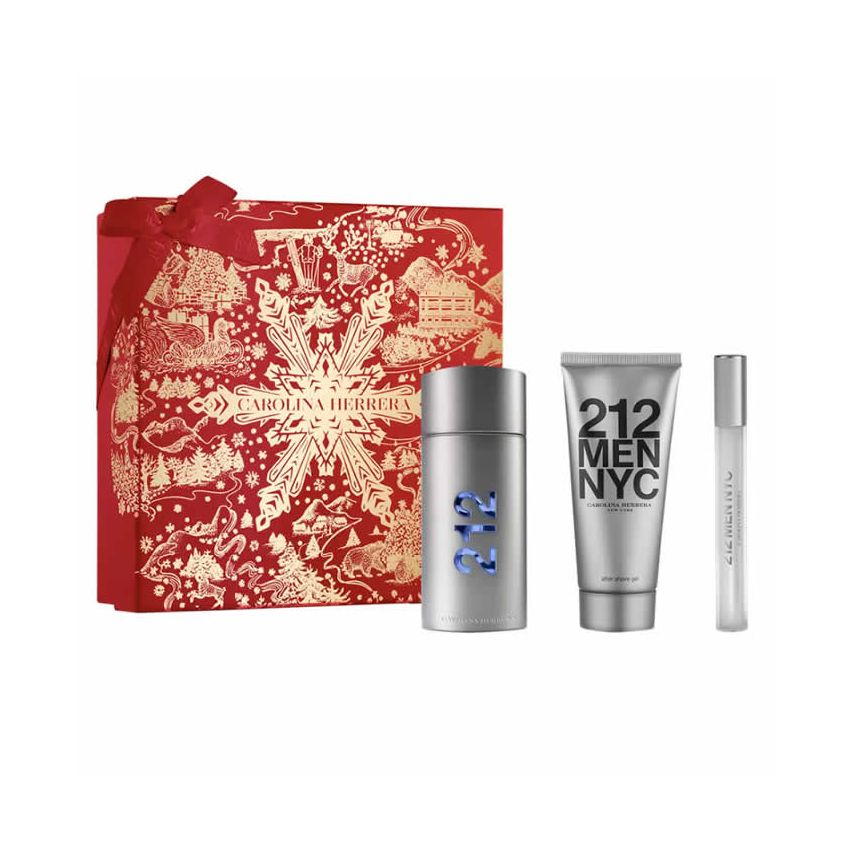 Carolina Herrera 212 Men Eau De Toilette Vaporisateur 100Ml Coffret 3 Produits