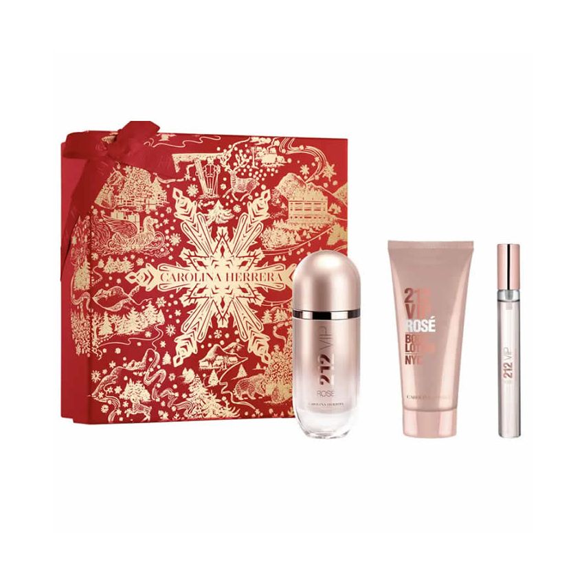 Carolina Herrera 212 Vip Rose Eau De Parfum Vaporisateur 80Ml Coffret 3 Produits