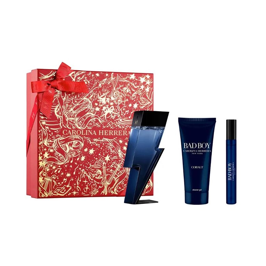 Carolina Herrera Bad Boy Cobalt Eau De Perfume Vaporisateur 100Ml Coffret 3 Produits