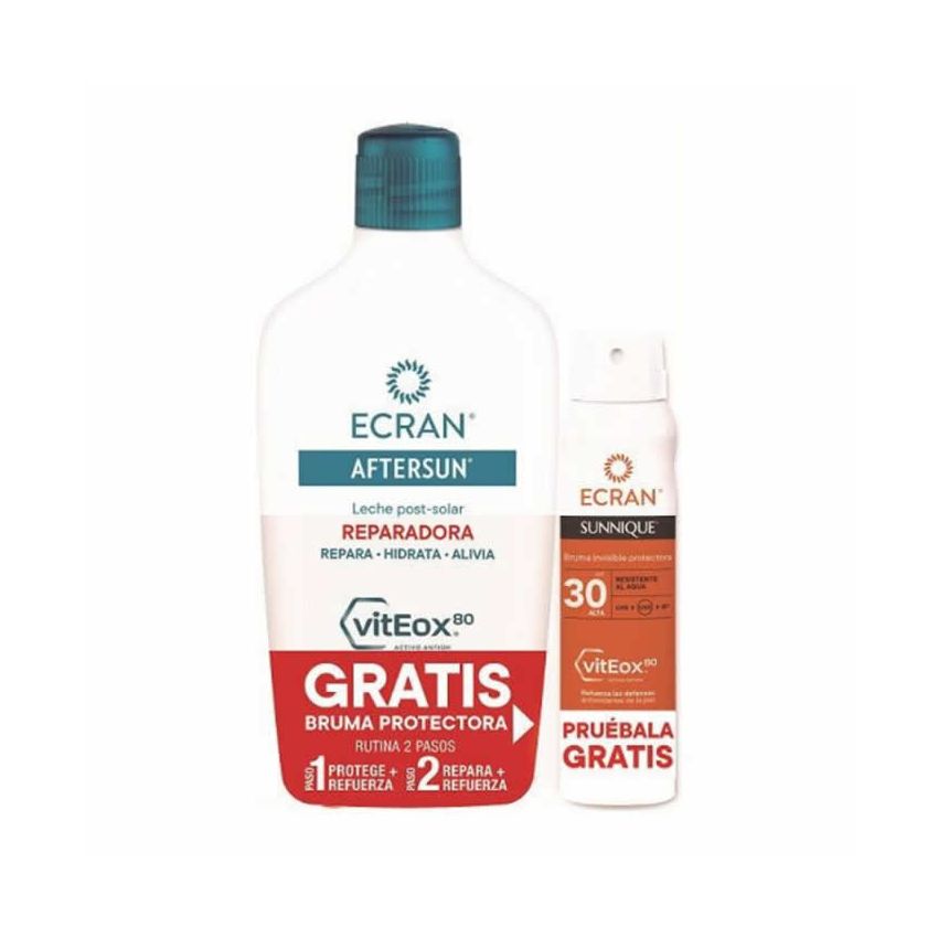 Ecran Aftersun Milk 400Ml + Sunnique Spf30 Spray 75Ml