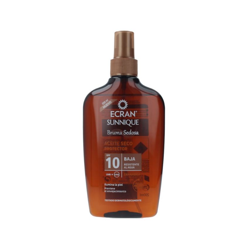 Ecran Sunnique Tan + Vaporisateur Huile Spf10 - 200 Ml