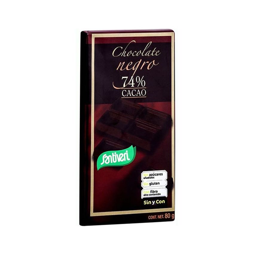 Santiveri Chocolat Noir 74% Cacao 80G