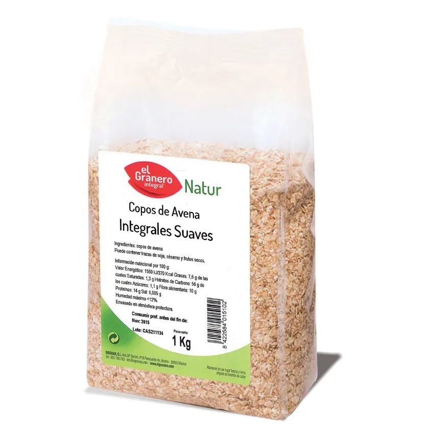 Granero Copos Suaves De Avena Integral 1 Kg