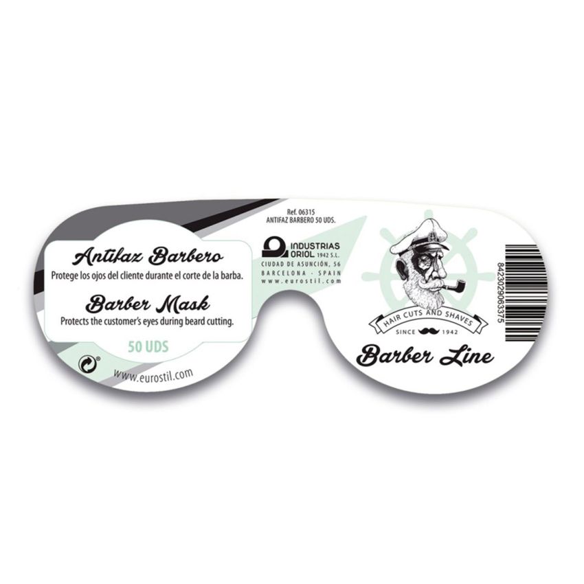 Eurostil Barber Line Antifaz Barbero Negro Negro Pack 50Un