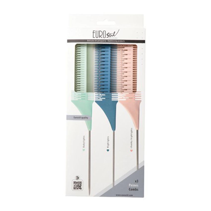 Eurostil Colores Set Peines Mechas 3Un
