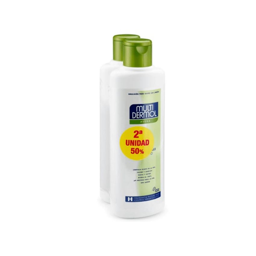 Multidermol Gel De Bain Peaux Sensibles À L'Avoine 2X750Ml