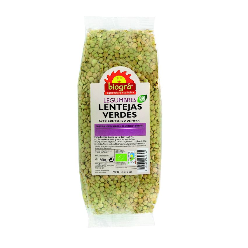 Biográ Lentejas Verdes 500G Biogra Bio