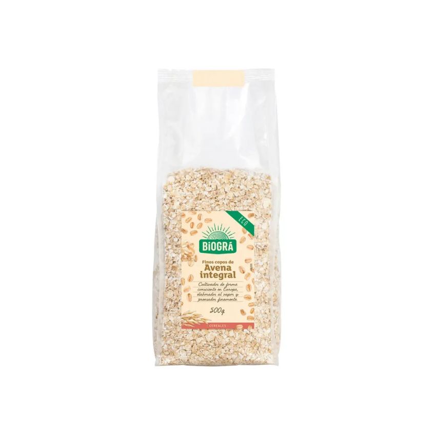 Biográ Copos De Avena Finos Integrales Sin Gluten 500G