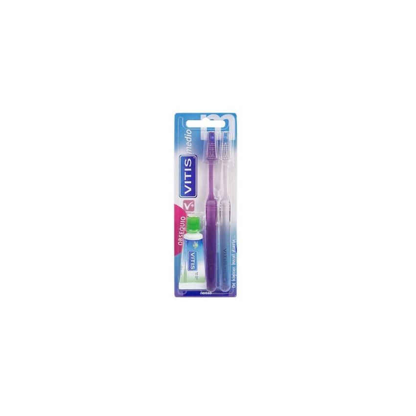 Vitis Duplo Medium Brush + Anticaries 15Ml