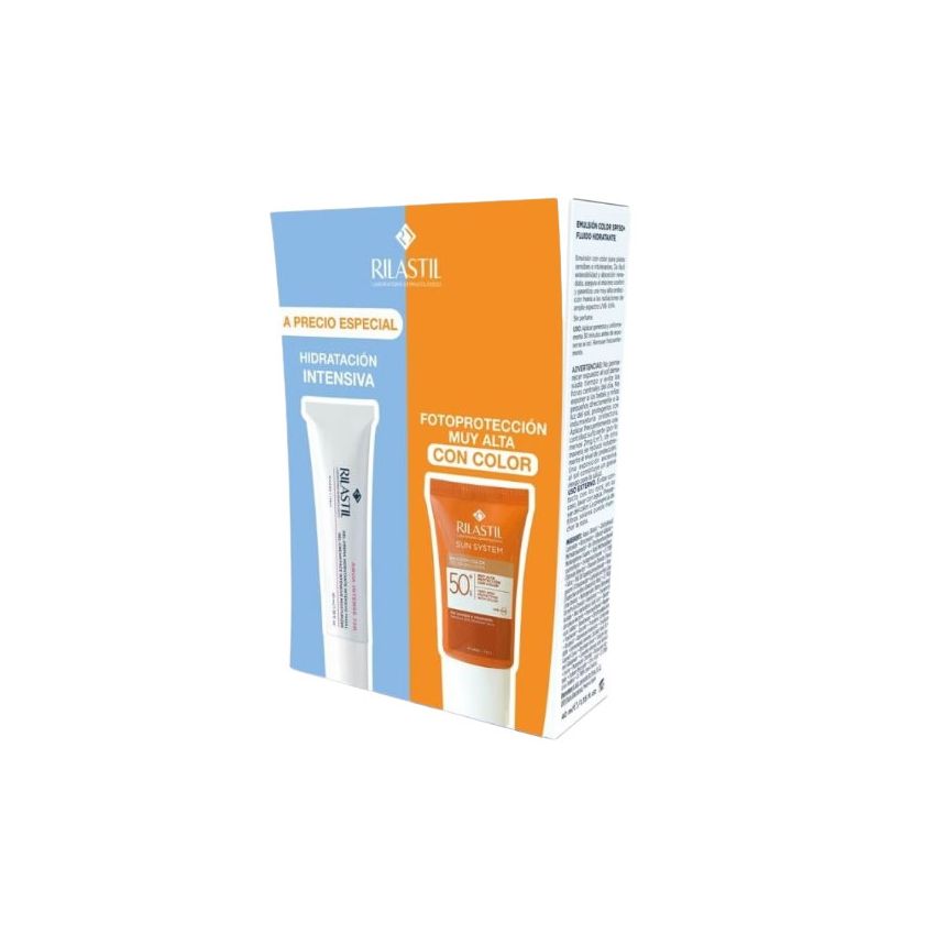 Coffret 2 Produits Rilastil Sun System Color Emulsion Spf50+ 40 Ml
