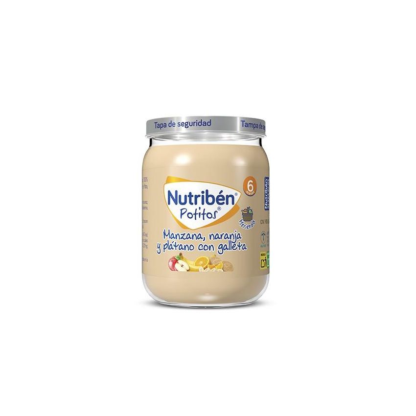 Nutriben Nutribén Potito Merienda Manzana, Naranja Y Plátano Con Galleta 190G