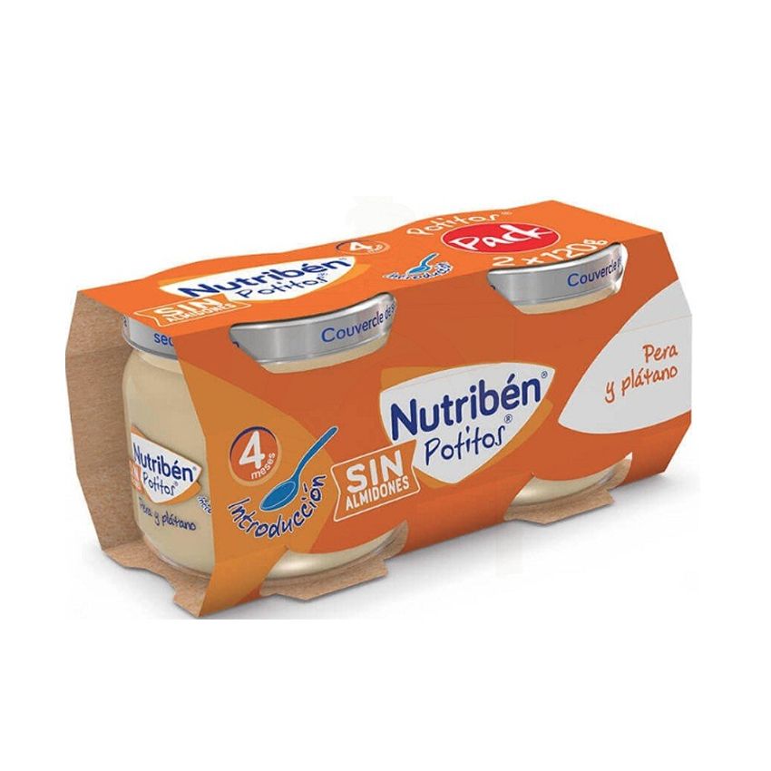 Nutribén Pot Banane, Mandarine, Poire Et Biscuit 2 Bocaux 190 G